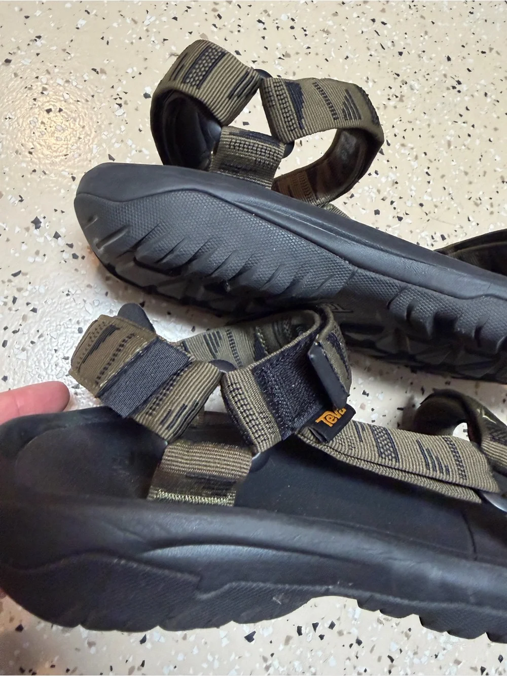 Teva Men's Hurricane Xlt2 Chara Dark Olive and Black Strapped Sandals